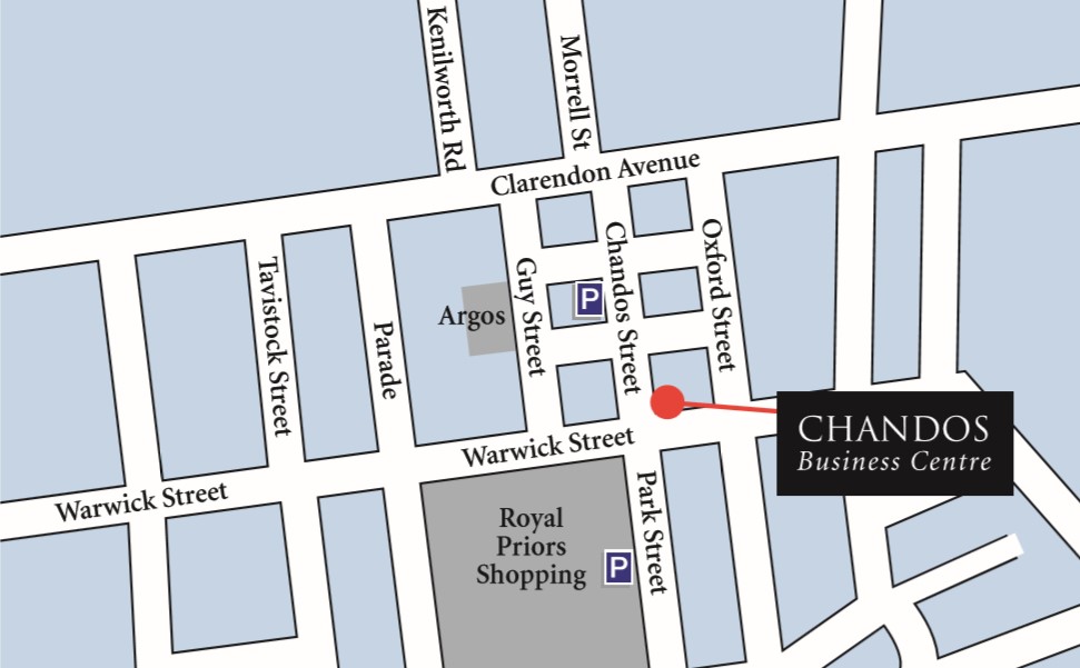 Map showing location of Chandos Business Centre